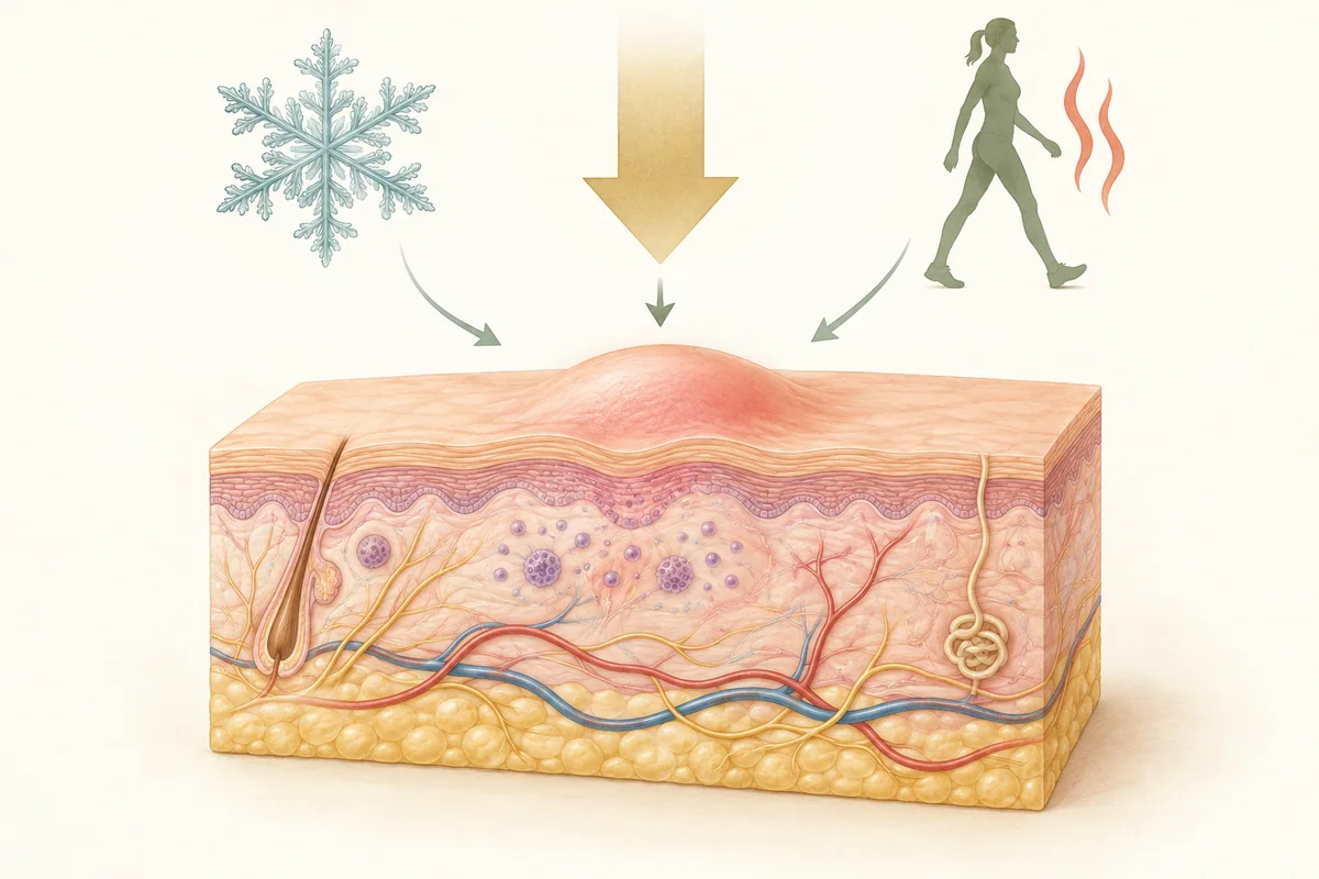 Conceptual diagram of physical stimuli associated with a superficial hive.