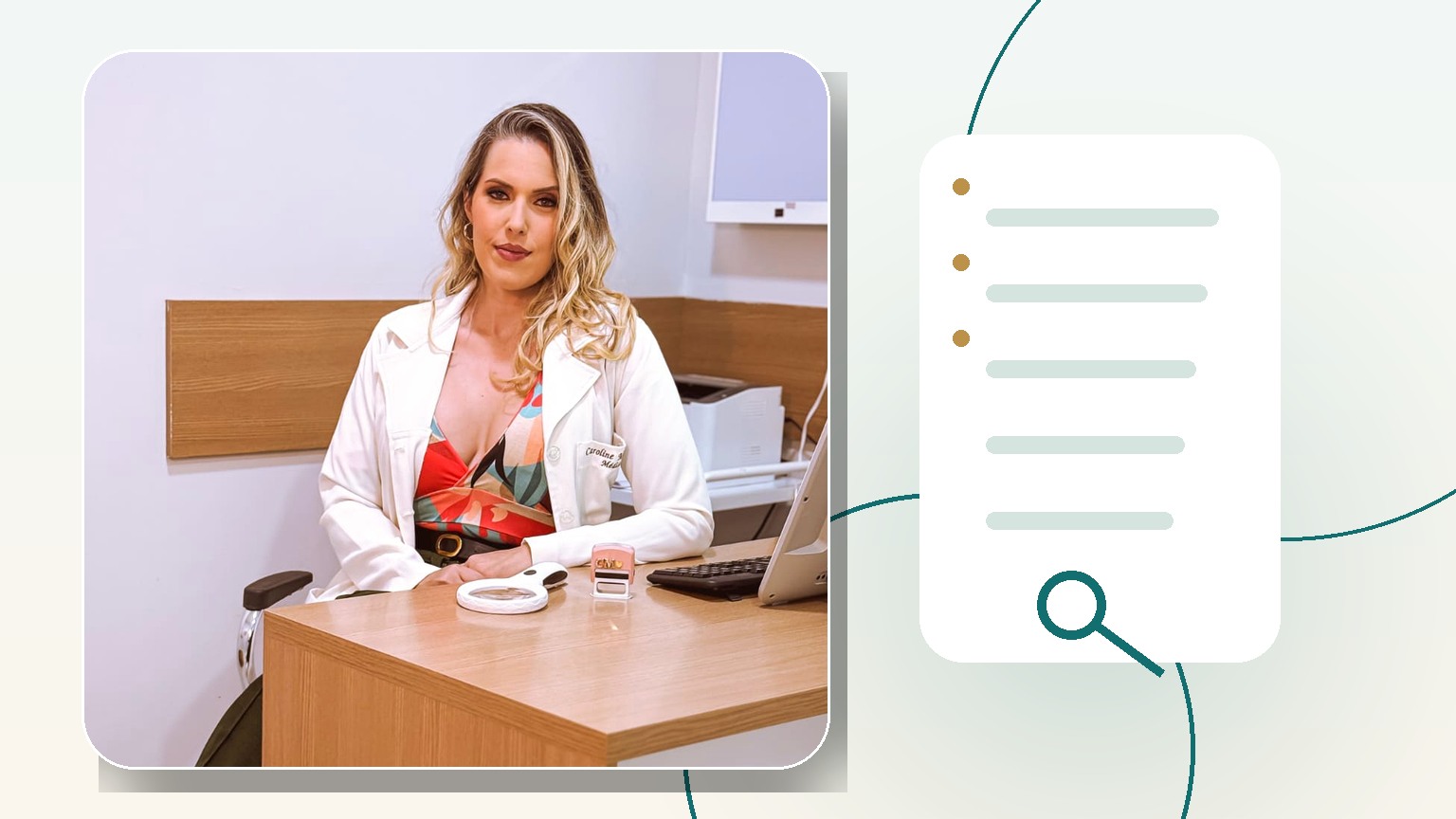 Dra. Caroline Minchio em consulta para planejamento dermatológico em São Mateus ES