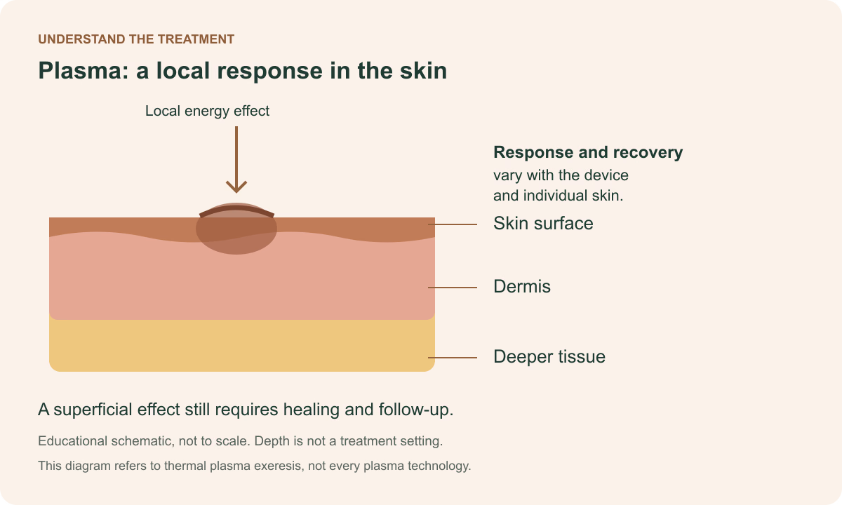 Schematic of a local thermal response at the skin surface